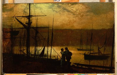 外向きのバウンド-ウィットビーの眺め、1887 作： John Atkinson Grimshaw