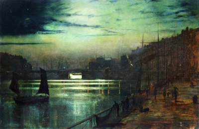 ハーバーライト、ウィットビー、 作： John Atkinson Grimshaw