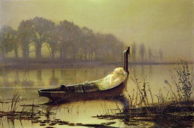 「シャロットの女」、1875年頃（キャンバスに油彩） 作： John Atkinson Grimshaw