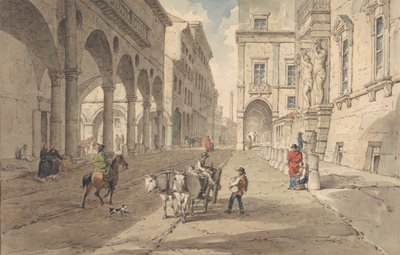 Bolonha, vista na Strada Maggiore 作： John Augustus Atkinson
