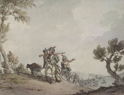 3月のフランスの兵士 作： John Augustus Atkinson