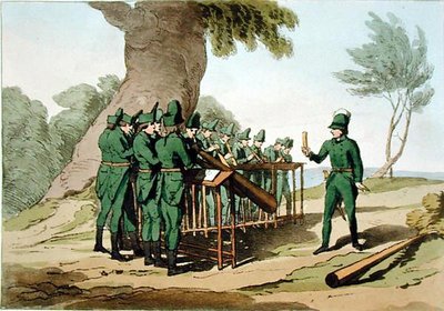 ホルン・ミュージック」（画家によるエッチング、1803年発行）（カラーリトグラフ 作： John Augustus Atkinson