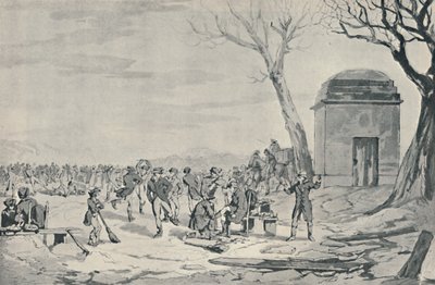 ハイドパークでのスケート、1807年、1920年 作： John Augustus Atkinson