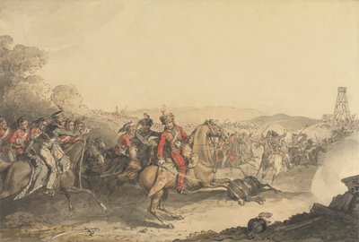 O Marquês de Anglesey ferido enquanto liderava uma carga de cavalaria pesada no final da Batalha de Waterloo 作： John Augustus Atkinson