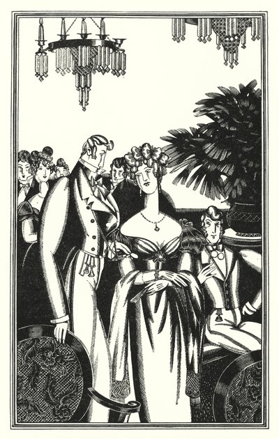 バイロン卿によるドンファンのイラスト: ファンは最高の社会に受け入れられました (litho) 作： John Austen