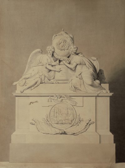 ウェストミンスター寺院のハーベイとハット船長の記念碑のデザイン、1804年頃 作： John Bacon