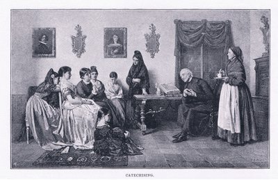 Catechising」（The Magazine of Art 1893, Cassell and Companyより 作： John Bagnold Burgess