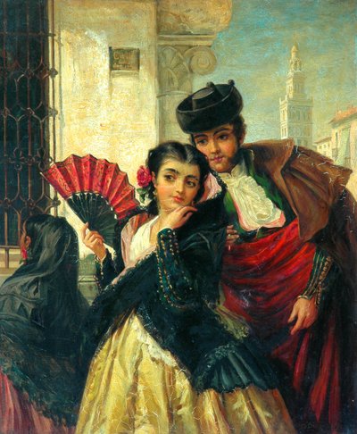 スペインのシーン、セビリア近郊、1853年頃 作： John Bagnold Burgess
