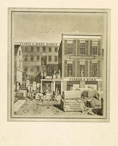 フィッシャー＆バードのマーブル・ヤード、パブ。1836年に描かれたもの 作： John Baker