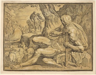 ユリシーズとポリフェモス 作： John Baptist Jackson, after Francesco Primaticcio
