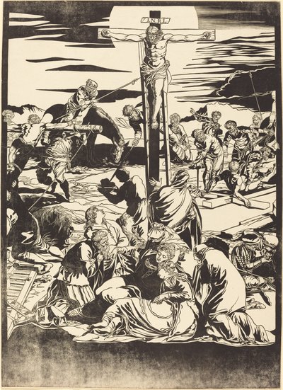 磔刑 [中皿] 作： John Baptist Jackson after Jacopo Tintoretto