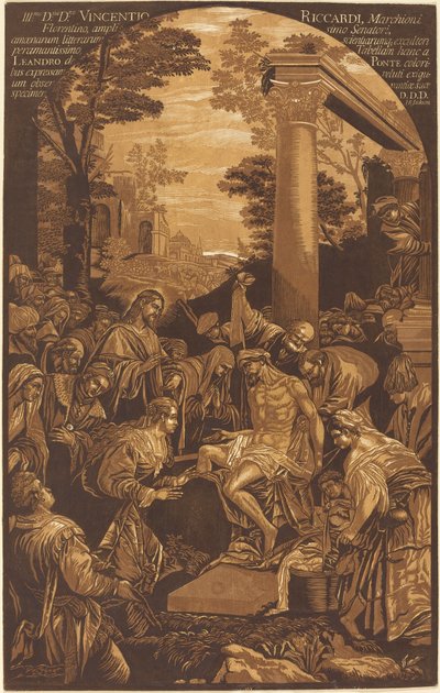 ラザロの復活 作： John Baptist Jackson after Leandro Bassano