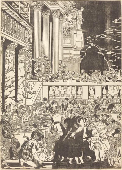 カナの婚礼[左皿] 作： John Baptist Jackson after Veronese