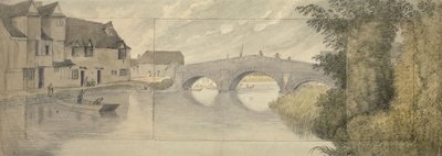 ハイスブリッジ、オックスフォード、1789年（大きなシートに貼り付けられた3枚の紙のグラファイトの上の水彩画） 作： John Baptist Malchair