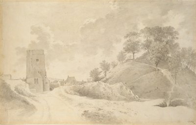 オックスフォード城とキャッスルマウンド、1784年5月27日 作： John Baptist Malchair