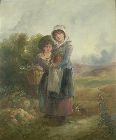 花を運ぶ2つの国の女の子 作： John Barkin