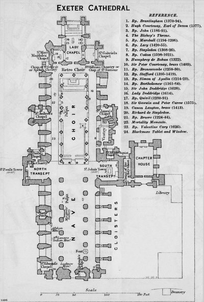 エクスター大聖堂、20世紀 作： John Bartholomew