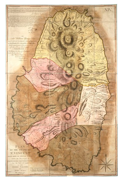 実測によるセントビンセント島の平面図 作： John Bayly