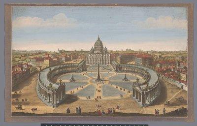 バチカン市国のサンピエトロ広場とサンピエトロ大聖堂の眺め ローマの聖ペテロ教会 (オブジェクトのタイトル) 作： John Bowles