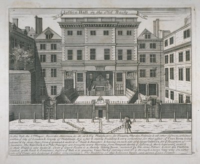 ジャスティスホール、オールドベイリー、c.1740のビュー 作： John Bowles