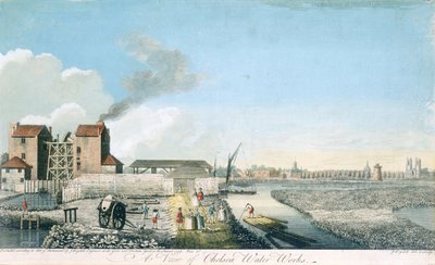 チェルシー水道の眺め、1750 作： John Boydell
