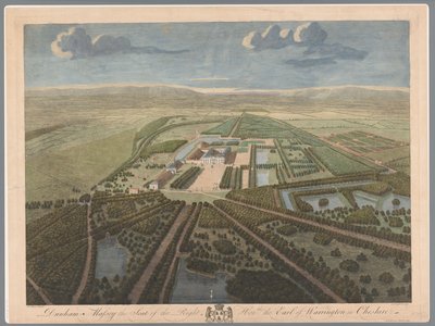 チェシャーのゲジヒト オプ ダナム マッセイ Dunham Massey the Seat of the Right Hon:ble the Earn of Warrington in Cheshire (オブジェクトのタイトル) 作： John Boydell