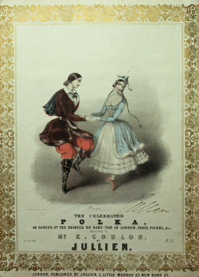 有名なポルカ、歌のシート、1840（カラーリソ） 作： John Brandard