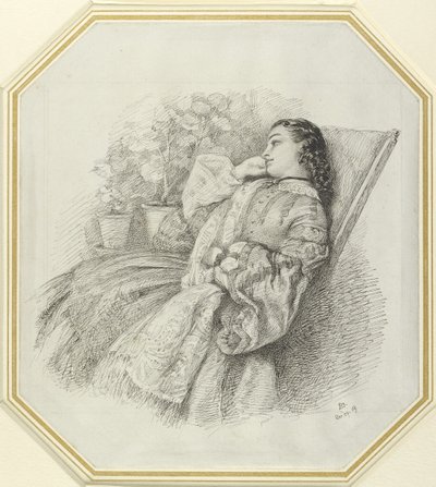 ジョージナ・ハネイ、1859年（白い紙にペンと黒のインク） 作： John Brett