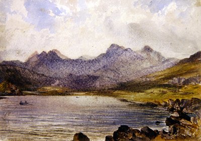 ウェールズ、Llyn Crafrant付近（水彩・紙） 作： John Brett