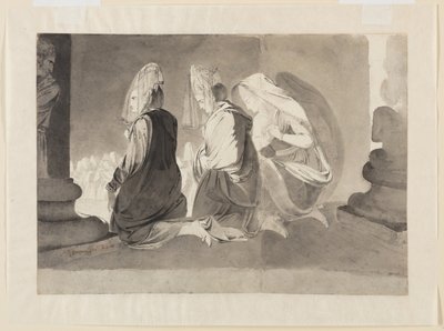 ひざまずく3人の女性 作： John Brown