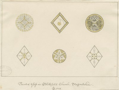 ブリスフィールド教会-塗装ガラス：鉛筆画、1823 作： John Buckler