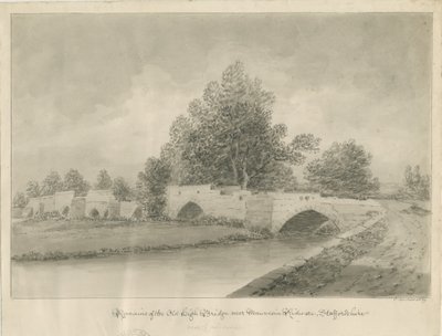 ハンゼイカー-オールドハイブリッジ：セピア色の絵、1839年 作： John Buckler