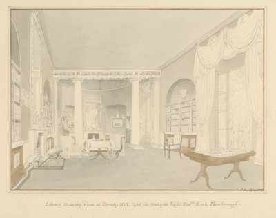 ケント-ブロムリーヒル-図書館応接室の内部、1816 作： John Buckler