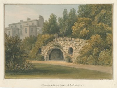 ミドルセックス-トゥイッケナム-教皇の洞窟、1826 作： John Buckler