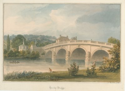 オックスフォードシャー-ヘンリーオンテムズ橋、1826年 作： John Buckler