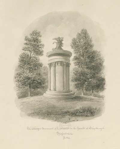Shugborough - The Choragic Monument of Lysicrates: Sepia drawing 作： John Buckler