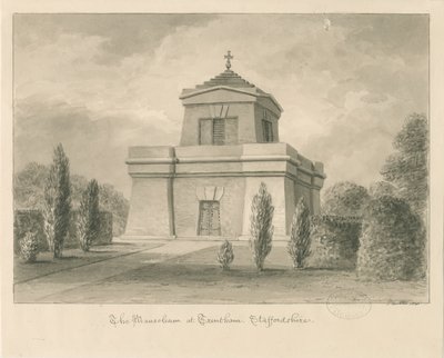 Trentham - The Mausoleum：セピア色の図面 作： John Buckler