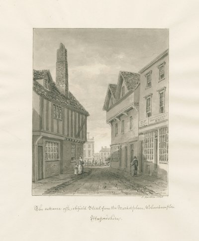 Wolverhampton - Lichfield Street: sepia drawing 作： John Buckler