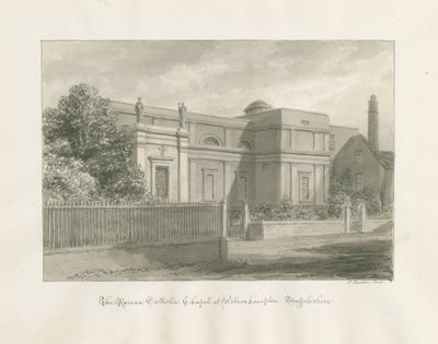 Wolverhampton - The Roman Catholic Chapel: Sepia Drawing 作： John Buckler