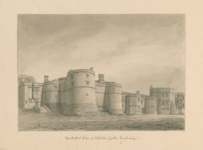 ヨークシャー-スキップトン城：セピア画、1818 作： John Buckler