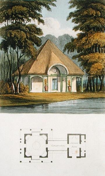Hints on Ornamental Gardening:アッカーマンの「芸術のリポジトリ」から「A Dairy」（カラーリトグラフ） 作： John Buonarotti Papworth