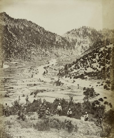 ペイワールコタルの正面攻撃によってとられたルートの眺め、1878-79 作： John Burke