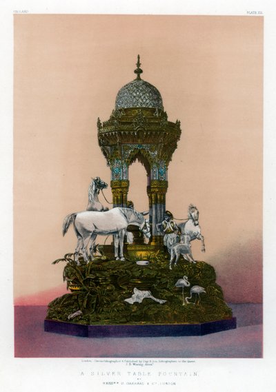 シルバーテーブルファウンテン、19世紀。 作： John Burley Waring