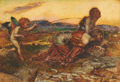 恋人を運転するキューピッド、1913 作： John Byam Liston Shaw