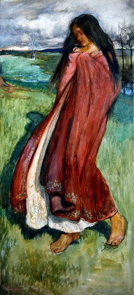 春、1910年頃（紙にガッシュ） 作： John Byam Liston Shaw