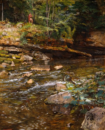 ケルピーとハイランダー（紙にチョークとボディカラー） 作： John Byam Liston Shaw