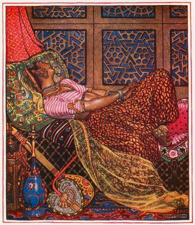 捕われの身のジラ 作： John Byam Liston Shaw