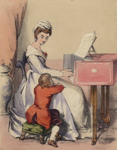 マリーアントワネット、ルイ16世の息子であるドーファンに向かって歌う 作： John Callcott Horsley