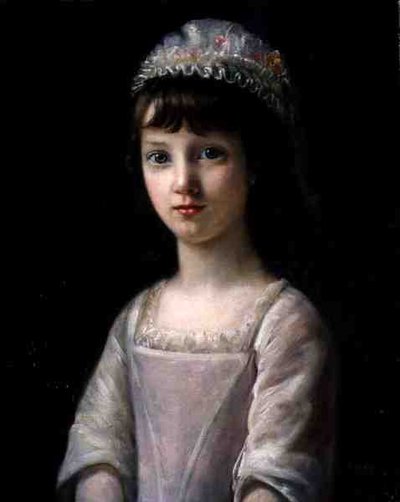 帽子をかぶった少女の肖像 作： John Camillus Hone