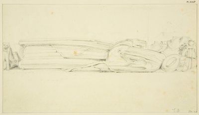 St Mary RedcliffeのWilliam CanyngesのEffigy（裏面のもう一つのEffigyも）（鉛筆・水彩・紙 作： John Carter